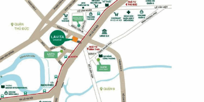 ホーチミン中心地からの鉄道計画の10番目の駅徒歩圏内の立地。交通インフラ整備後は10%以上の利回りが狙える