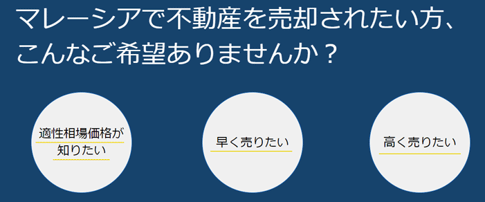 マレーシアで不動産で売却されたい方、こんなご希望ありませんか?