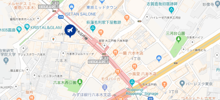ビジネスエアポート六本木会場地図