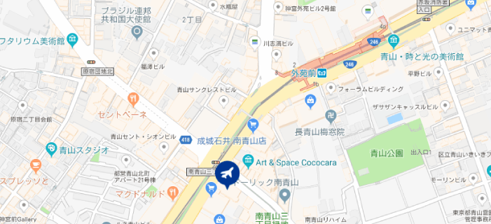 ビジネスエアポート青山会場地図