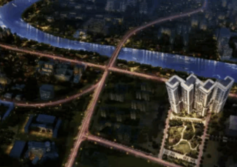 夜の上空から見たアーバンビレッジII